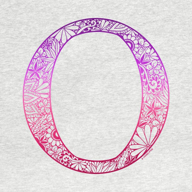 Floral Letter Capital O Pink by Shaseldine